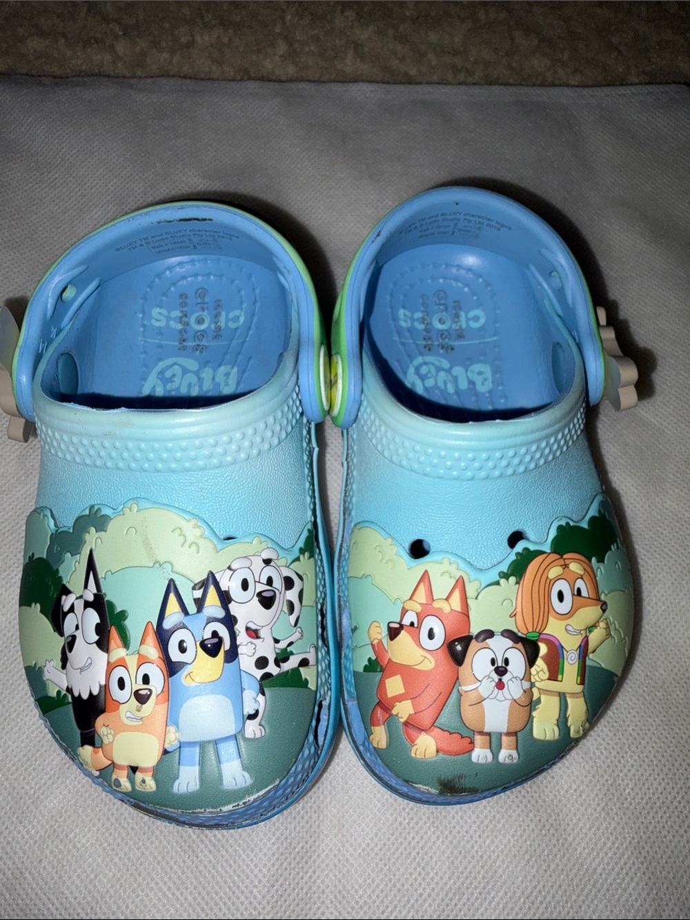 Crocs x Bluey Toddler Fun Lab Clogs Light Blue C 6 - EUC
